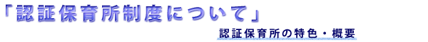 認証保育所制度について